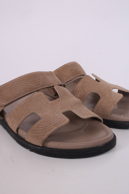 Hermes Chypre Suede Sandals Beige Sable 39 | O/S, Beige