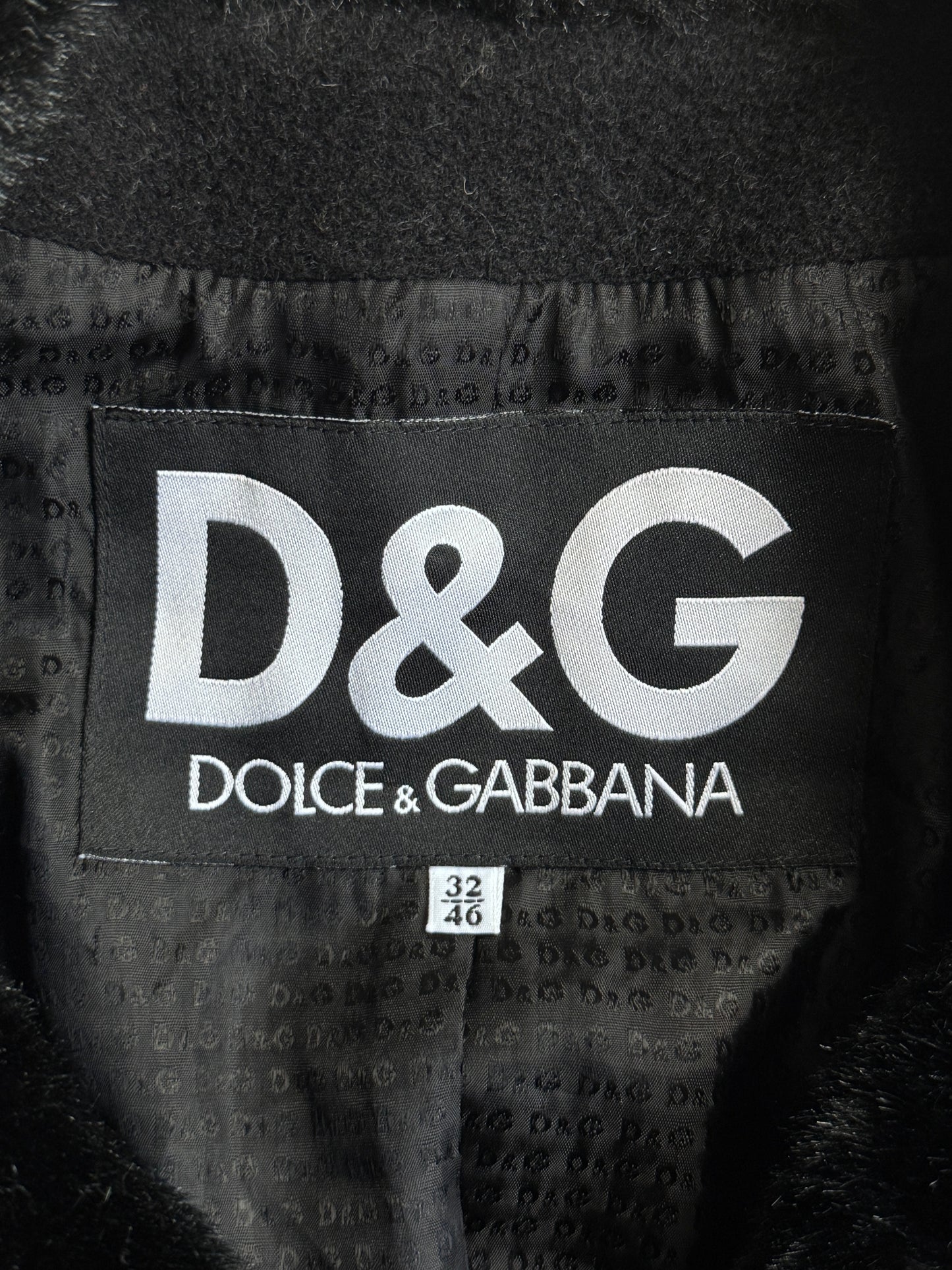D&G Double Breasted Fur Collar Trench Coat