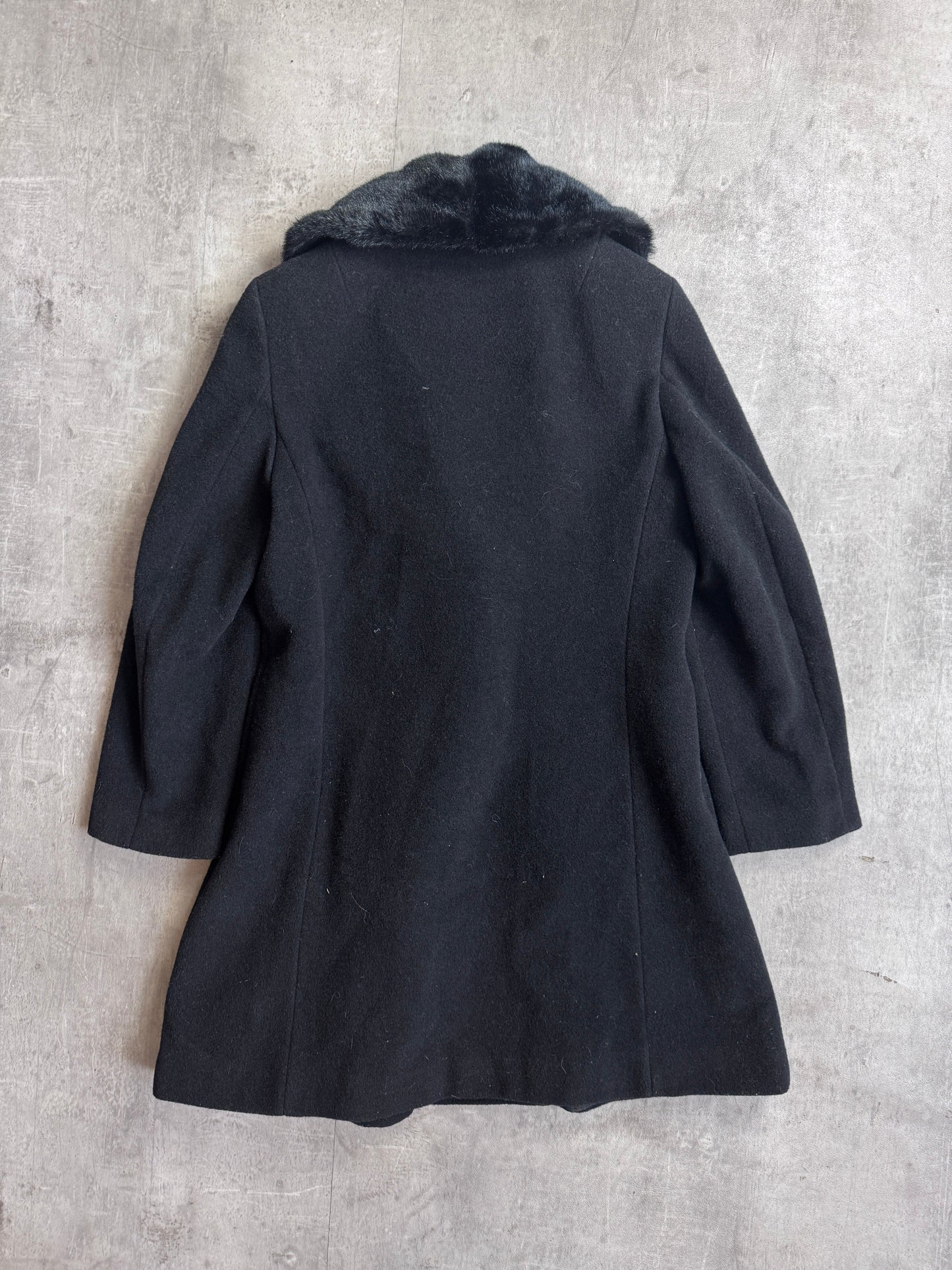 D&G Double Breasted Fur Collar Trench Coat