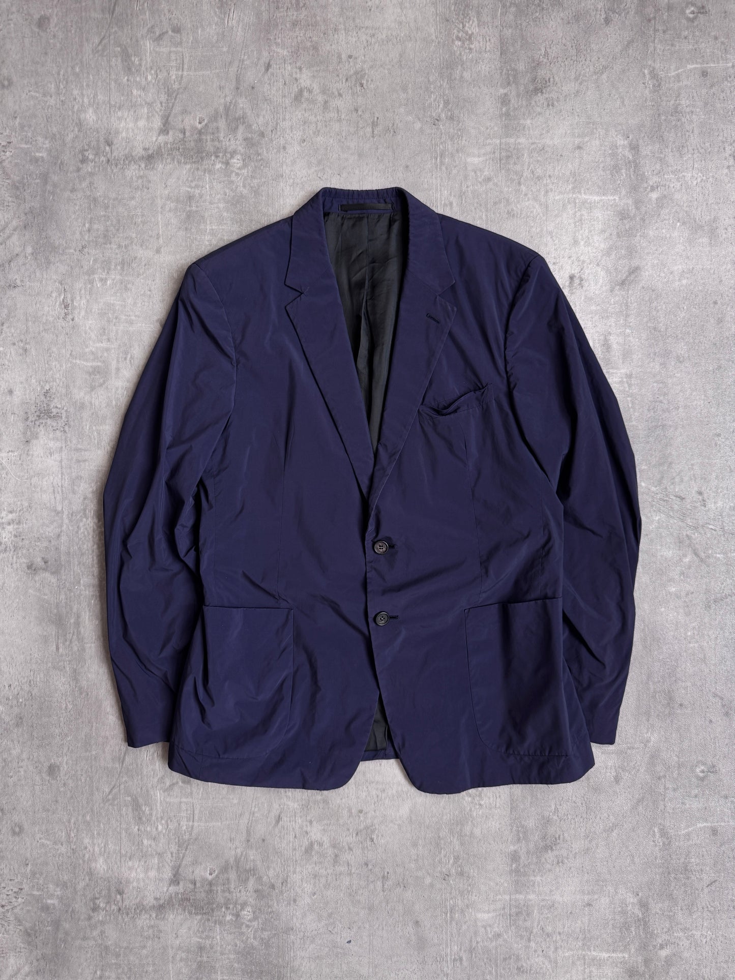 Prada Navy Padded Nylon Blazer