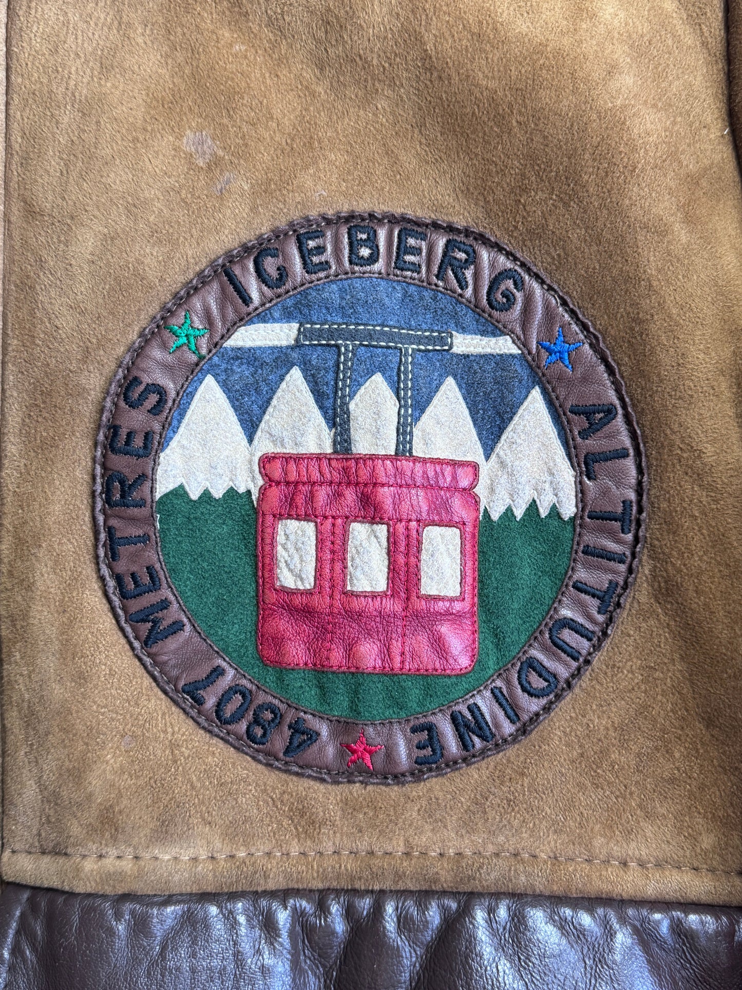 Iceberg Leather Knit Button Up Coat