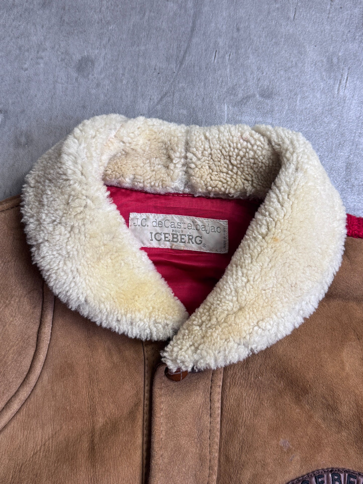 Iceberg Leather Knit Button Up Coat