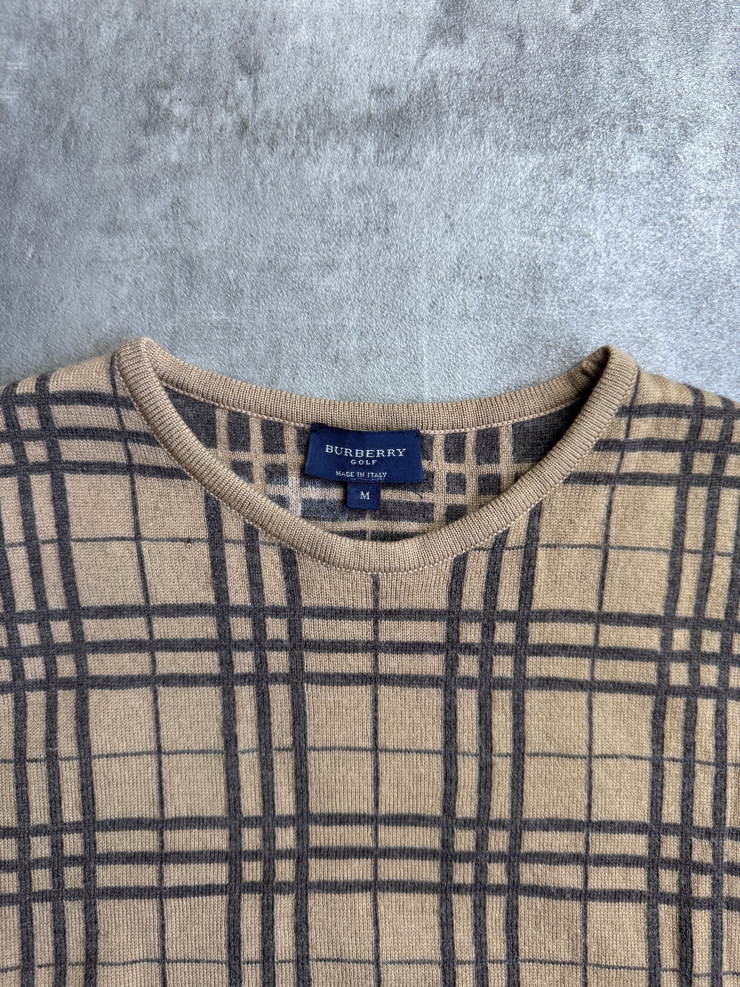Burberry Golf Beige Check Knitted Sweater Vest