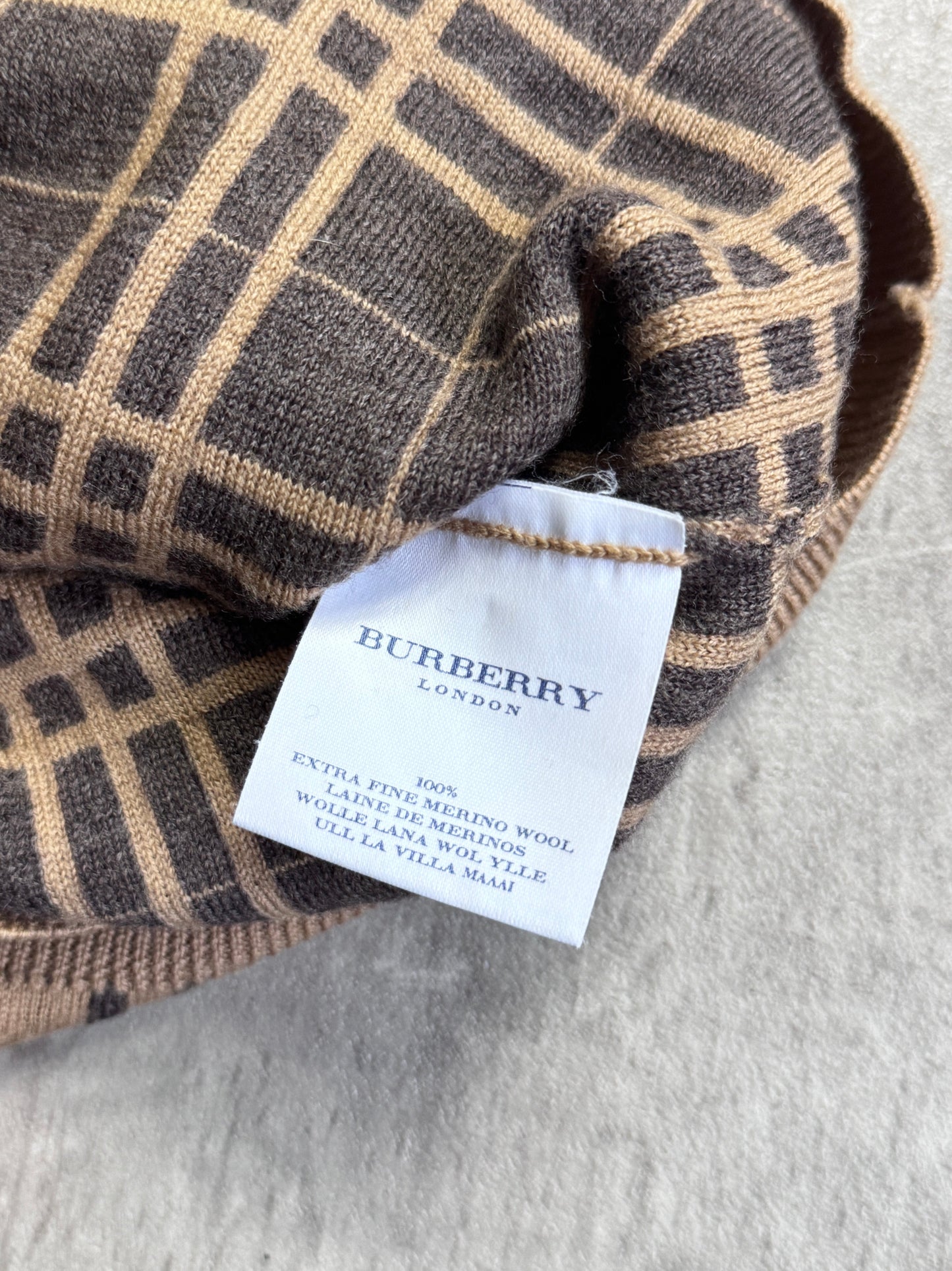 Burberry Golf Beige Check Knitted Sweater Vest