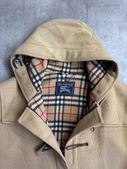 Burberry Beige Wool Hooded Duffel Coat