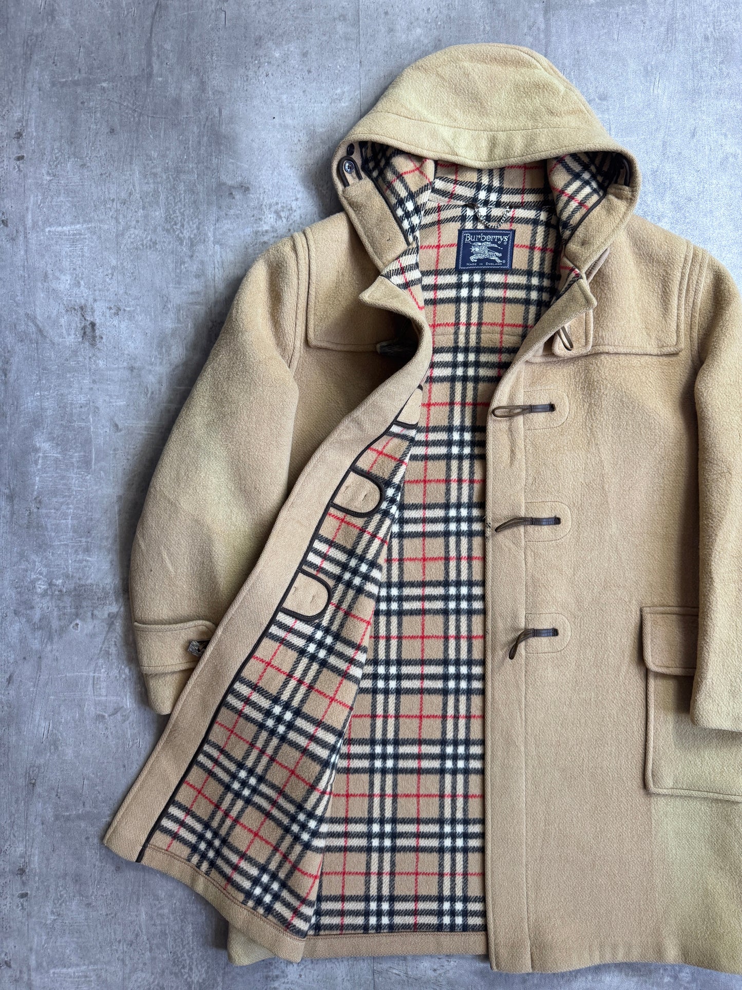 Burberry Beige Wool Hooded Duffel Coat