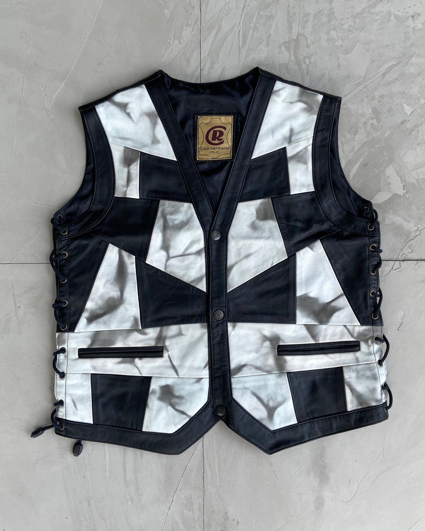 DIESEL FAUX LEATHER VEST WAISTCOAT - S
