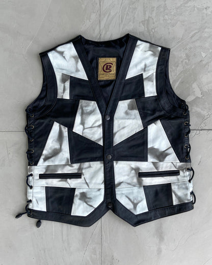 DIESEL FAUX LEATHER VEST WAISTCOAT - S