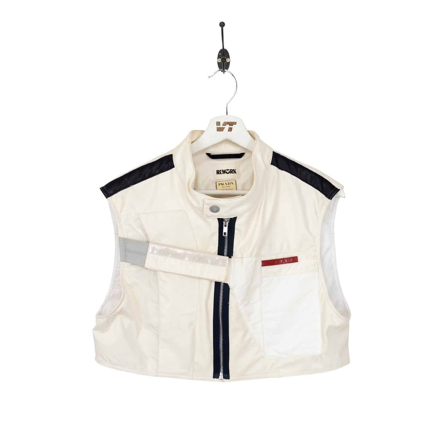 VT Rework : Prada Cropped Technical Leather Vest