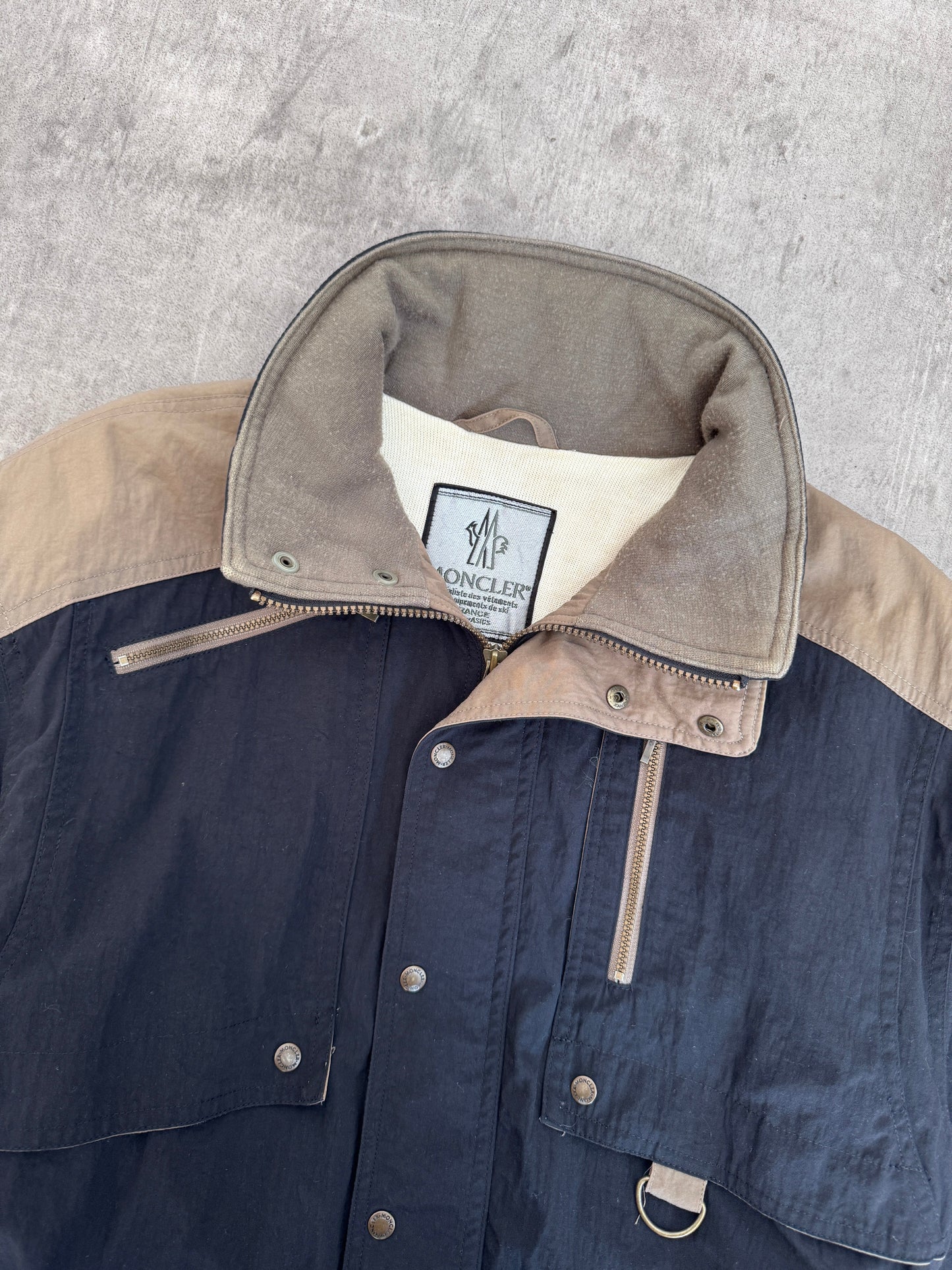 Moncler 1980's Colourblock Belt Fasten Bomber Jacket