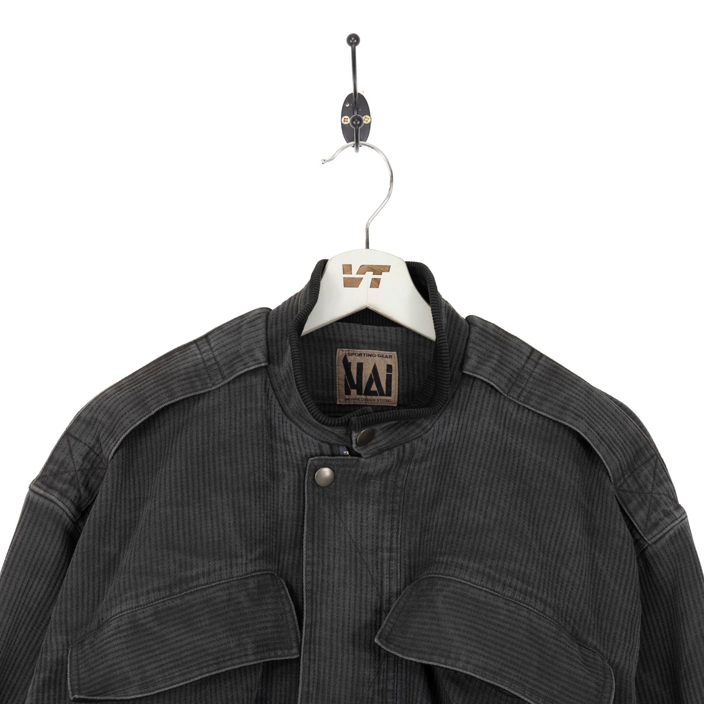 Hai Issey Miyake Cord Cropped Bomber Jacket