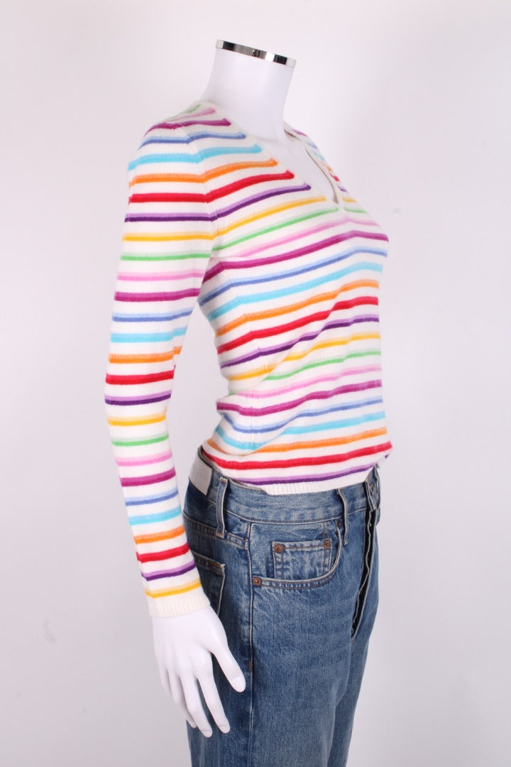 Richard Grand Cashmere knit V neck Multicoloured S | Small, Red