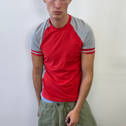 Prada Sport Grey & Red 00s Athletic T-Shirt | Medium, Multicoloured
