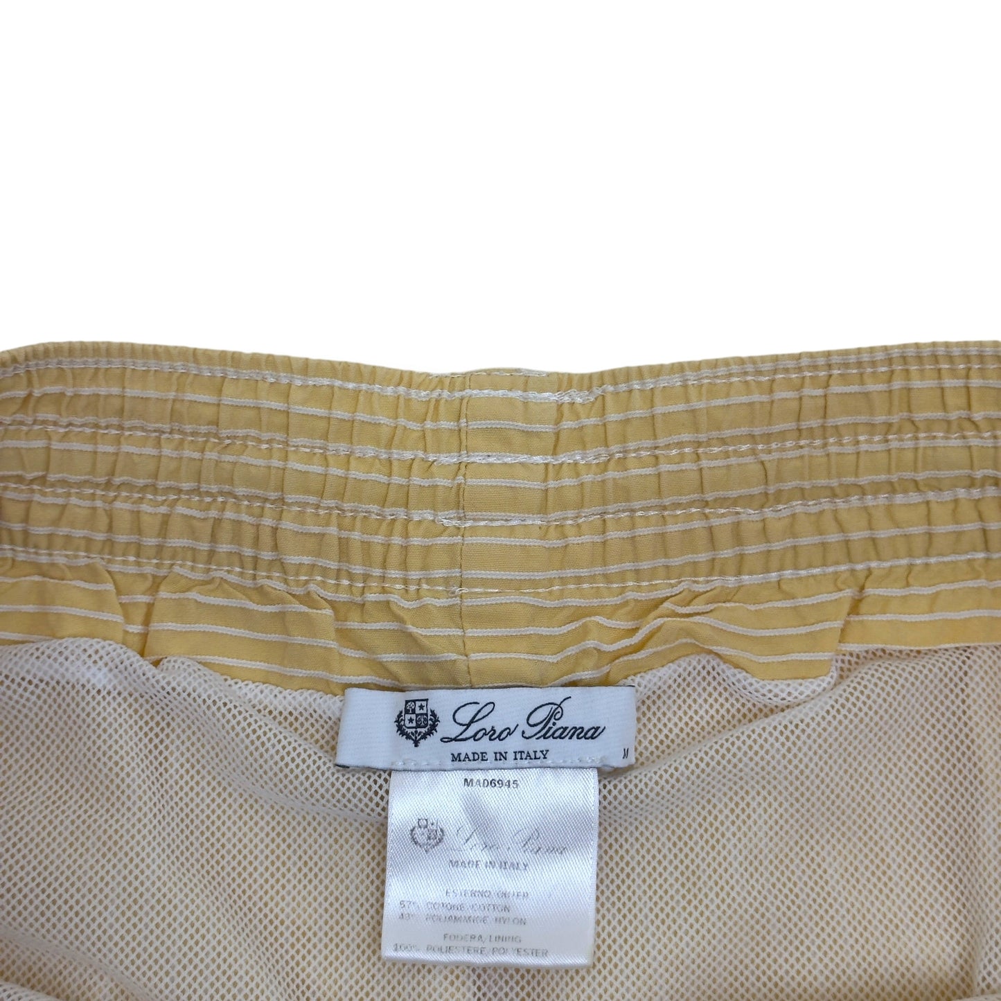 LORO PIANA STRIPED SWIM SHORTS YELLOW M | Medium, Yellow