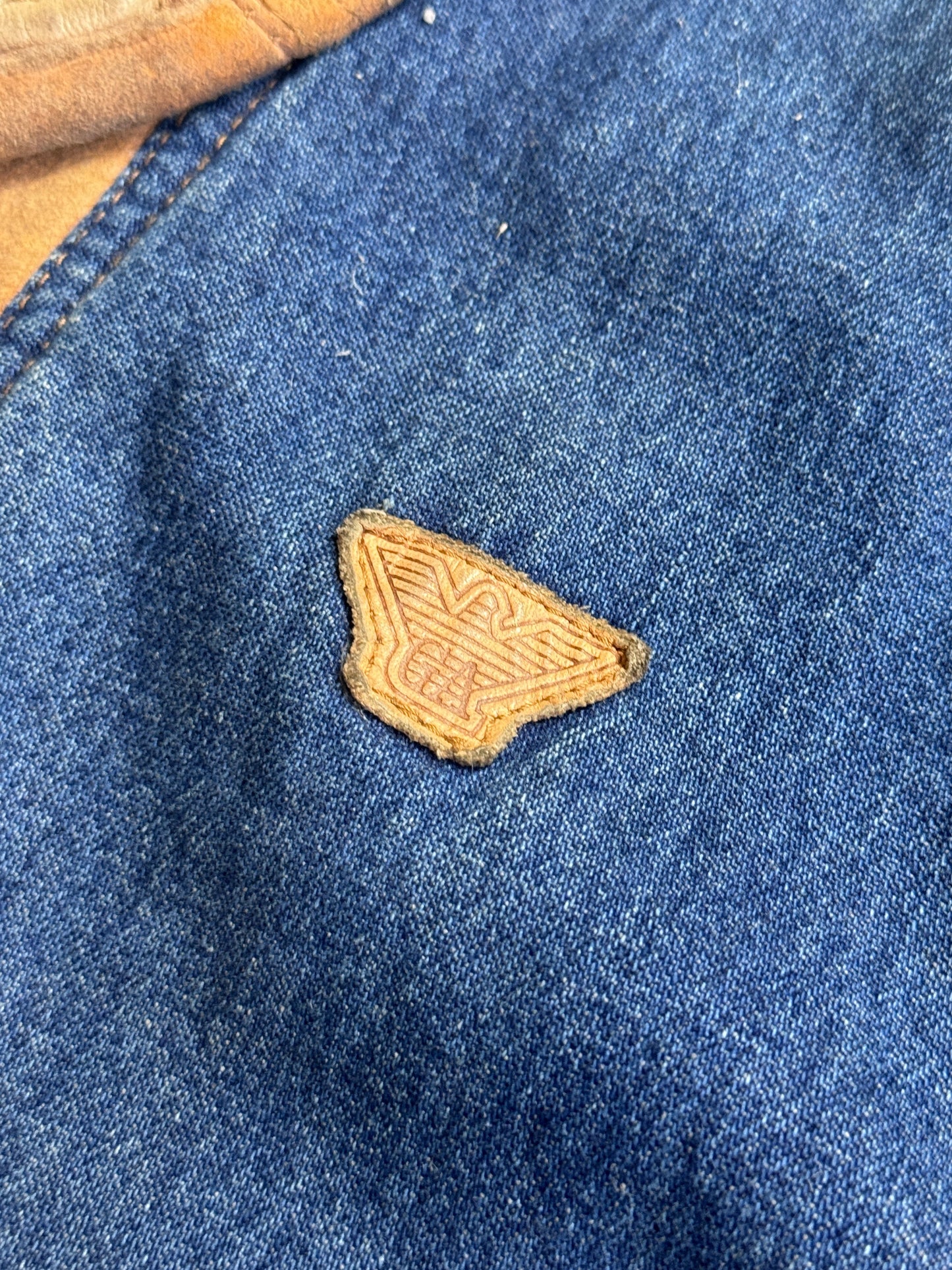 1982 Emporio Armani Suede Detail Shearling Denim Coat