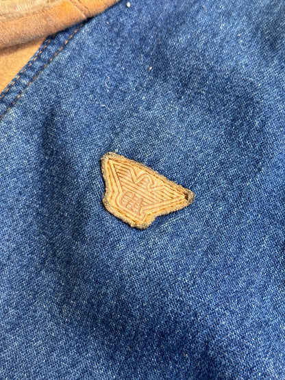 1982 Emporio Armani Suede Detail Shearling Denim Coat