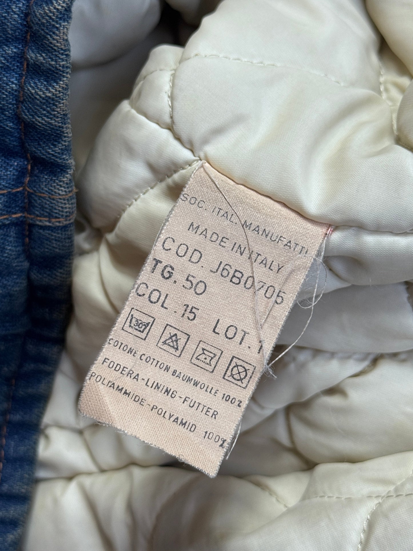 1982 Emporio Armani Suede Detail Shearling Denim Coat