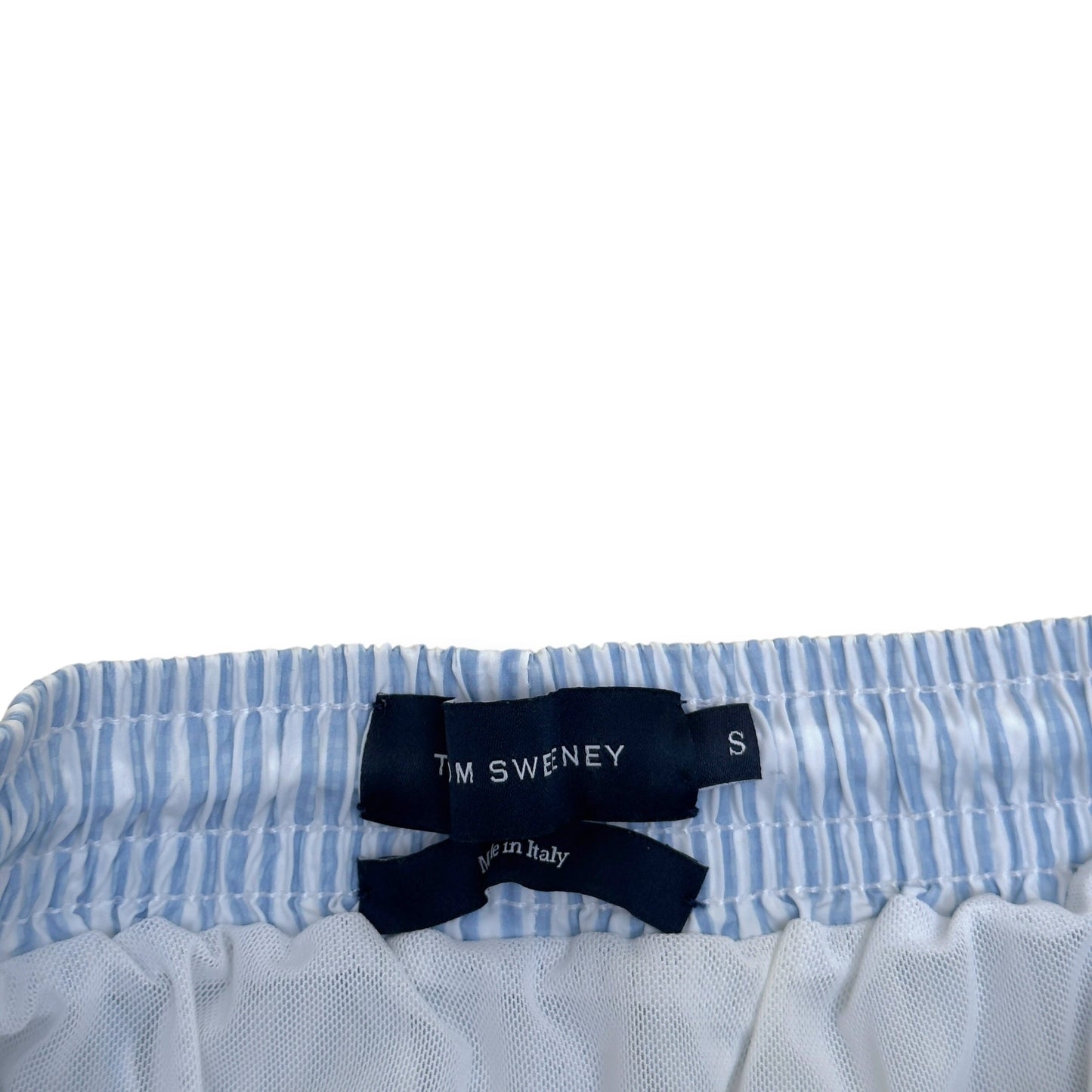 THOM SWEENEY STRIPED SWIM SHORTS LIGHT BLUE S | Small, Blue