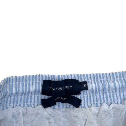THOM SWEENEY STRIPED SWIM SHORTS LIGHT BLUE S | Small, Blue