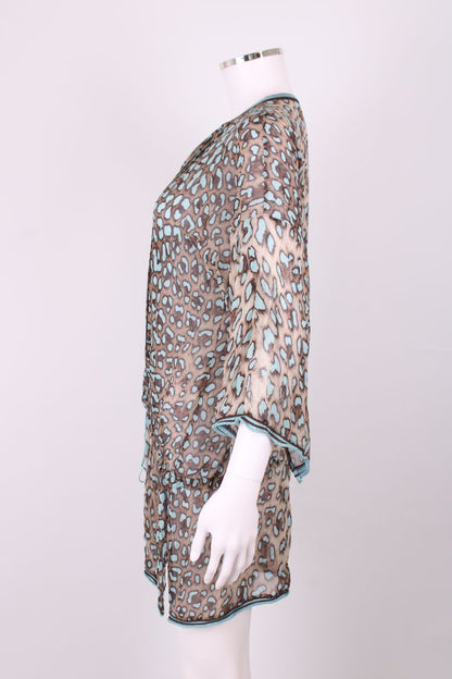Robert Cavalli Blouse Brown/ Blue 10 | Medium, Blue
