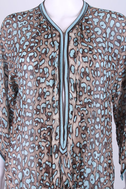 Robert Cavalli Blouse Brown/ Blue 10 | Medium, Blue