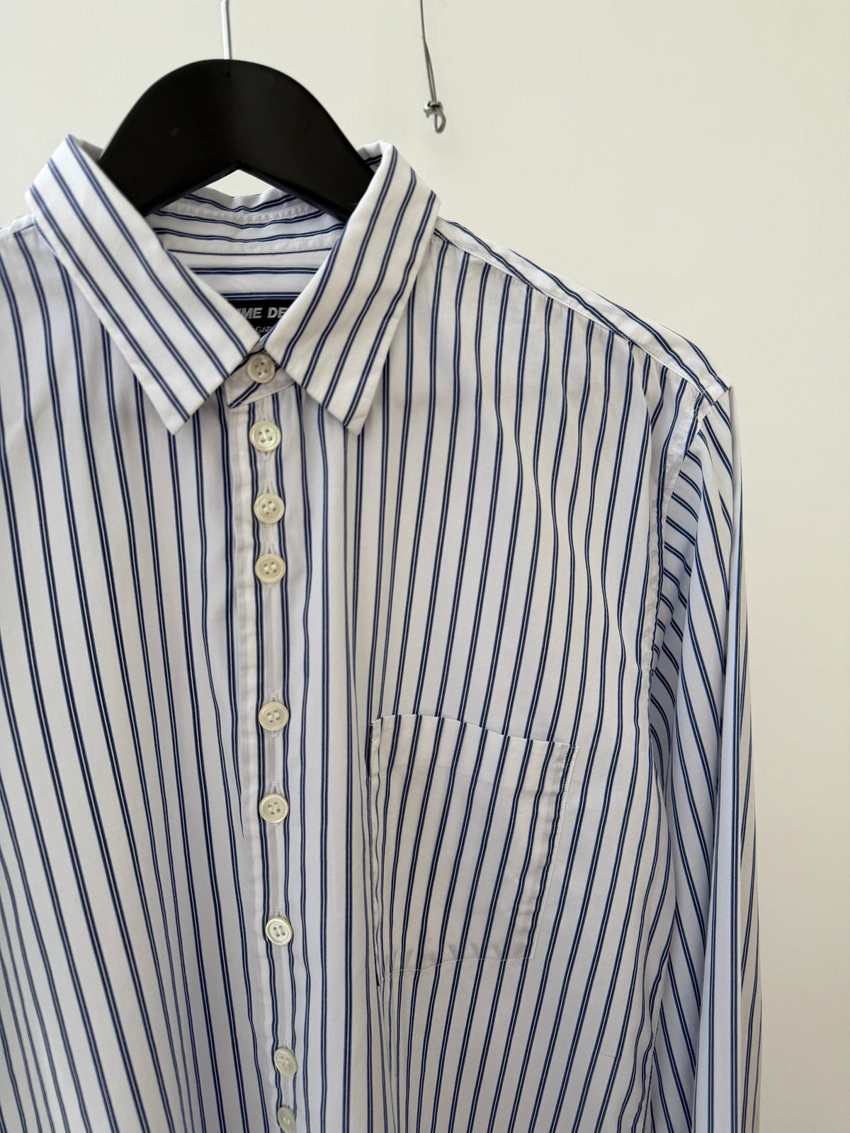 Comme Des Garçon Homme Deux Double button Shirt | O/S, Blue/White