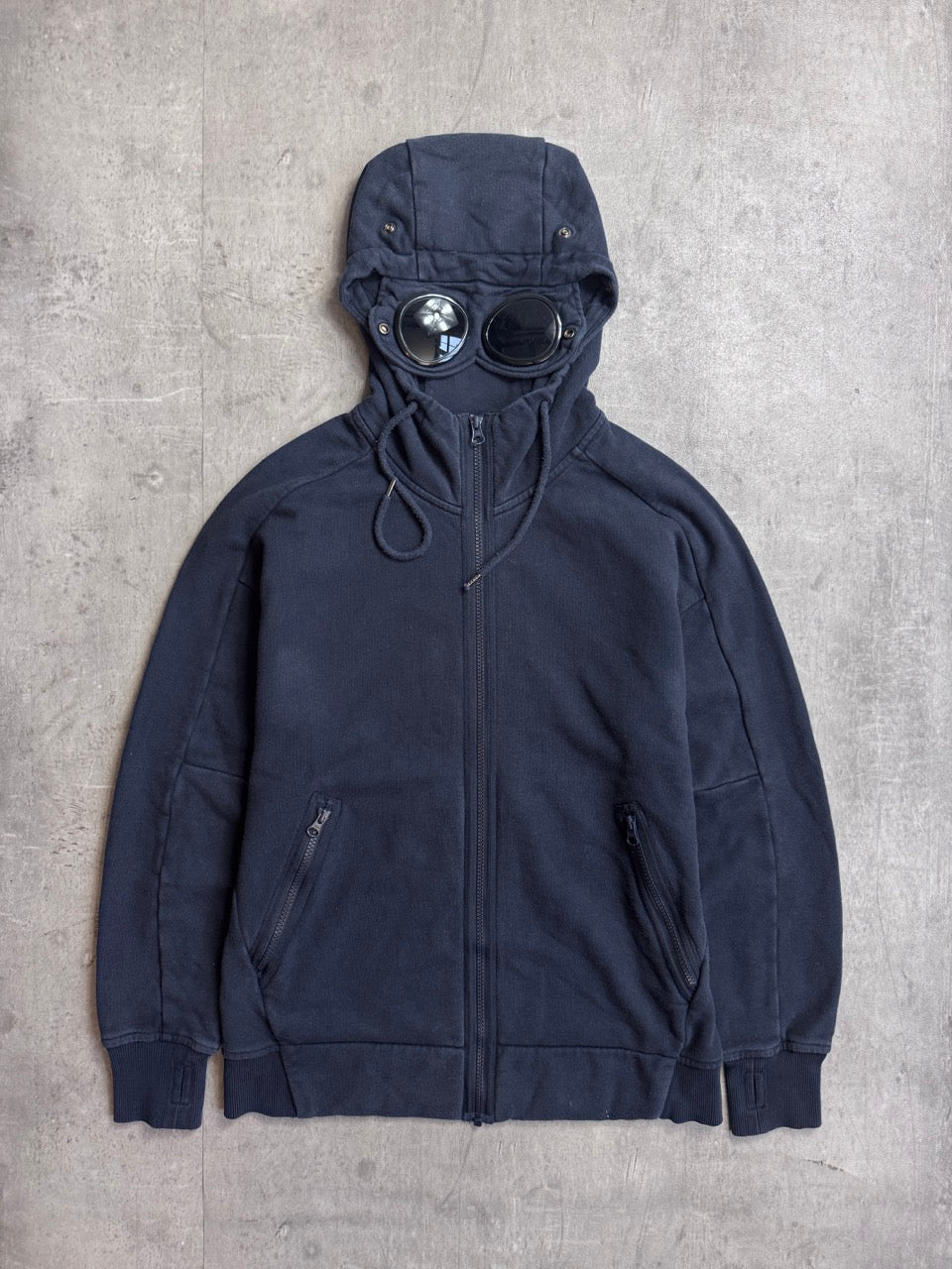 A/W 2009 C.P. Company Washed Navy Cotton Zip Hoodie