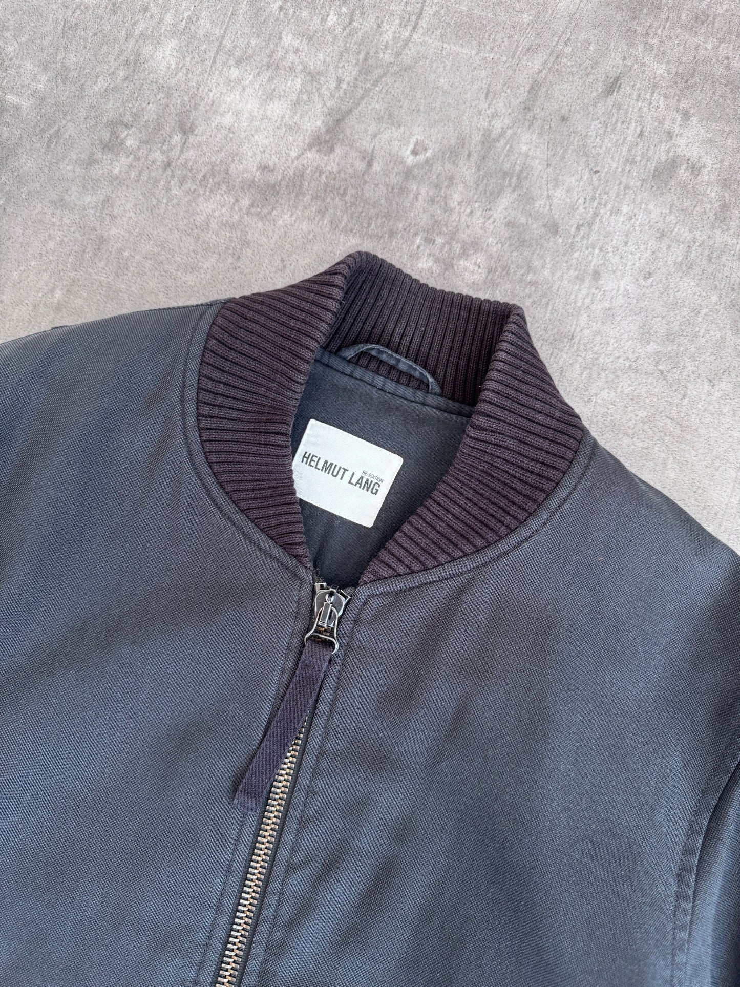 A/W 2003 Helmut Lang Black Cotton Utility Pocket Sleeve Bomber Re-edition Jacket
