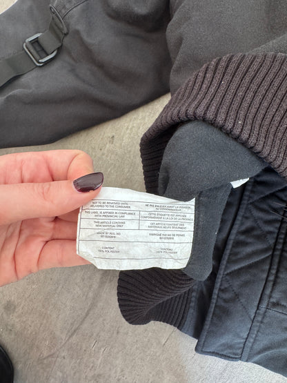 A/W 2003 Helmut Lang Black Cotton Utility Pocket Sleeve Bomber Re-edition Jacket