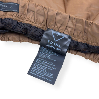 PRADA RE-NYLON LOGO PLAQUE SWIM SHORTS BROWN 54 / L | Large, Brown