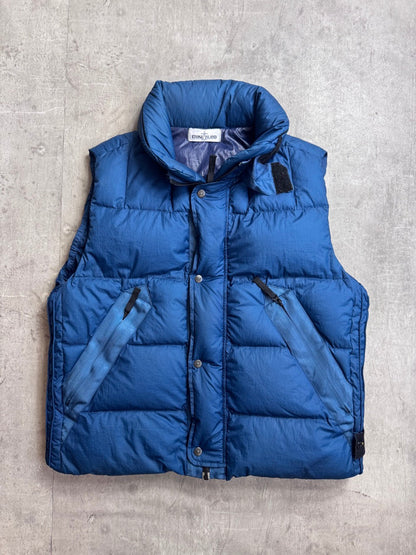 Stone Island Blue Opaque Nylon Tela Down Gilet