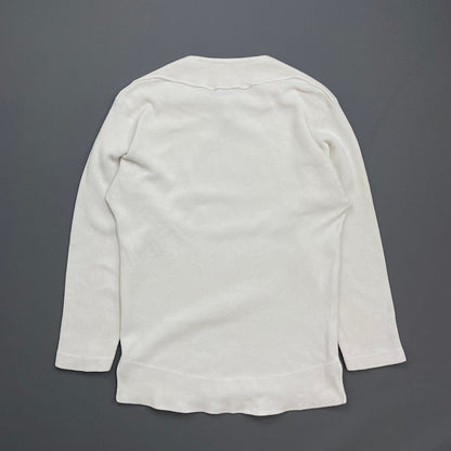 Stone Island White 80s Marina Cotton Fine-Rib Boat Neck Jumper | Medium, White