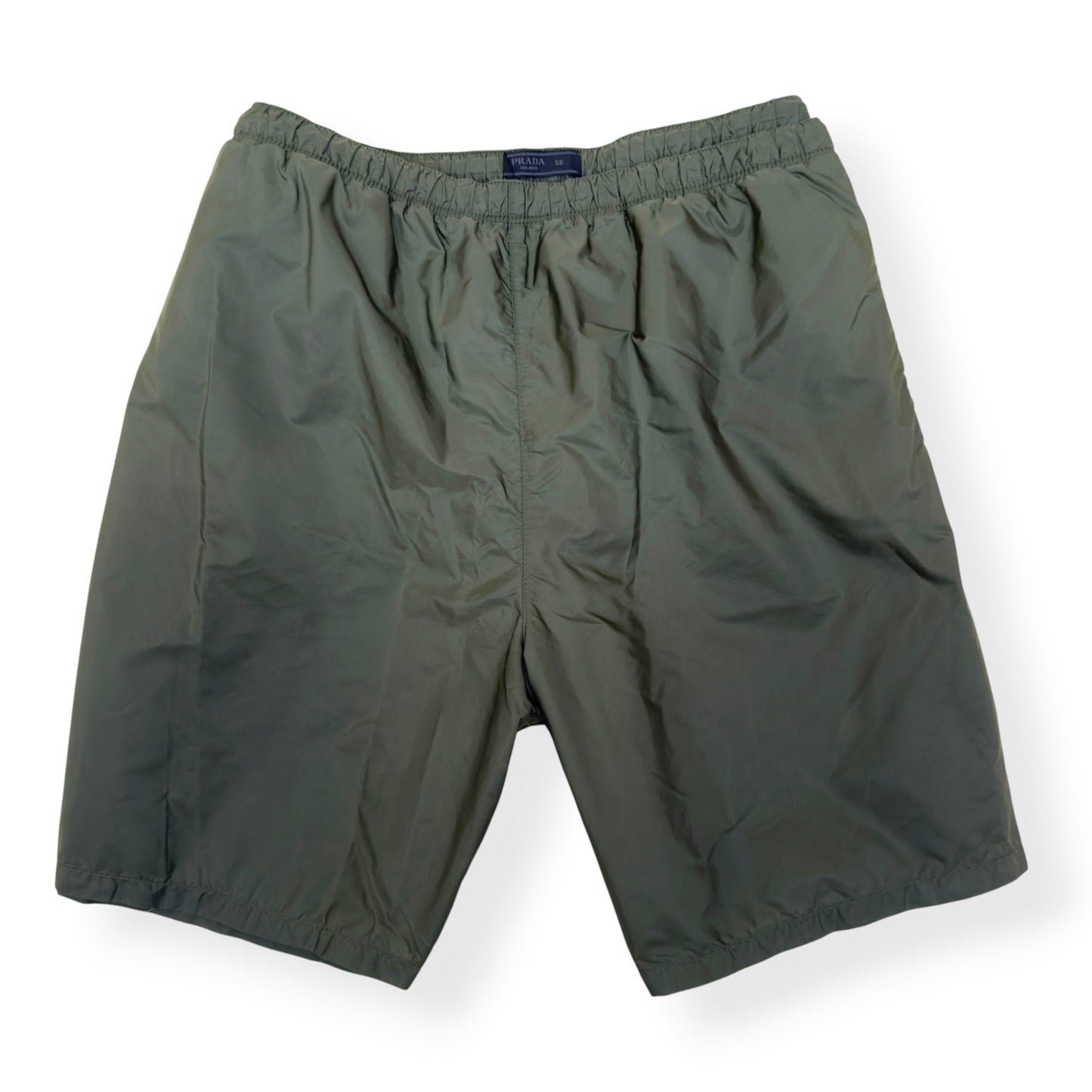PRADA RE-NYLON LOGO PLAQUE SWIM SHORTS GREEN 56 / XL | XL, Green