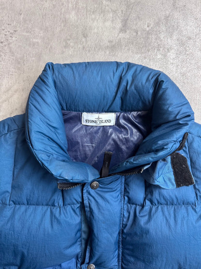 Stone Island Blue Opaque Nylon Tela Down Gilet