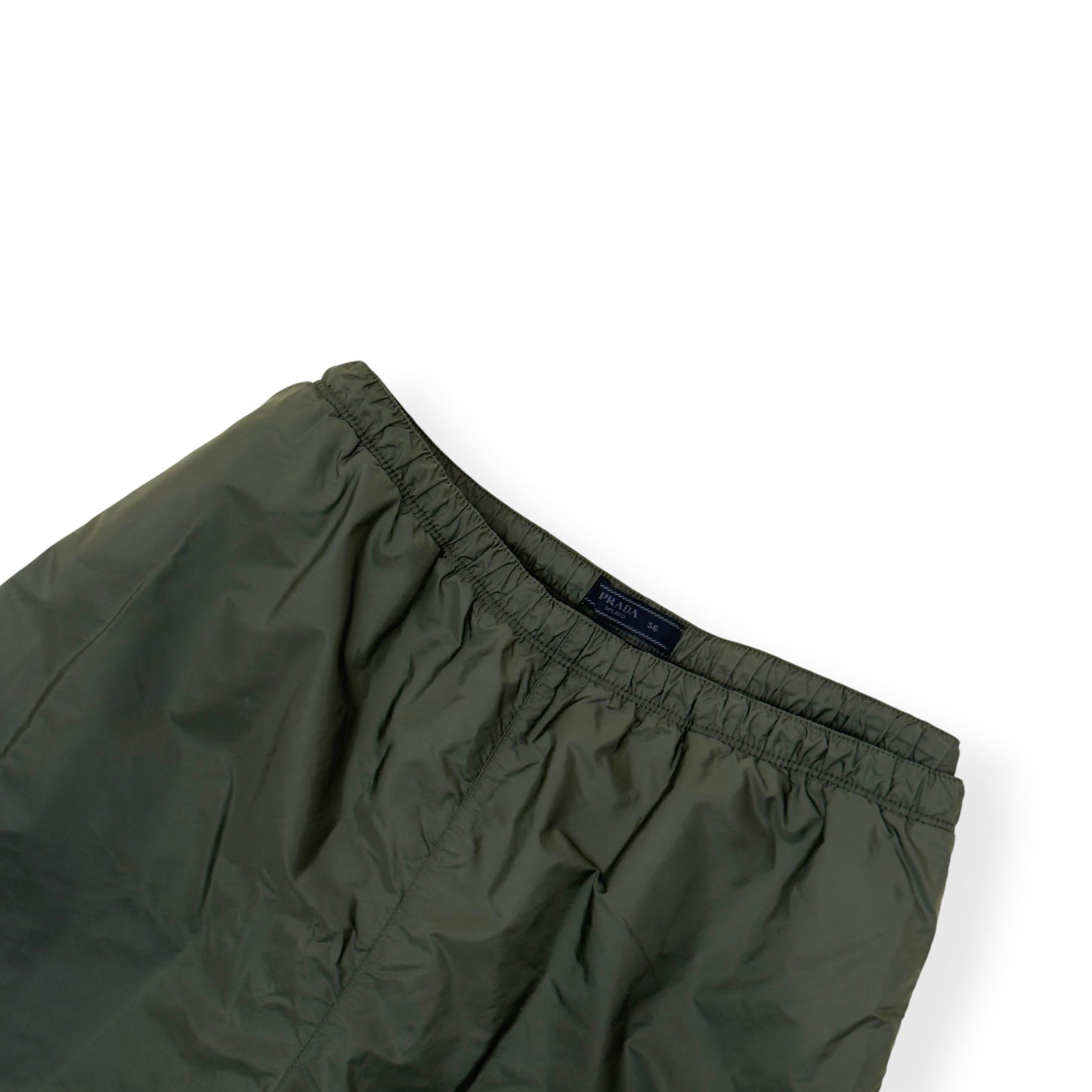 PRADA RE-NYLON LOGO PLAQUE SWIM SHORTS GREEN 56 / XL | XL, Green