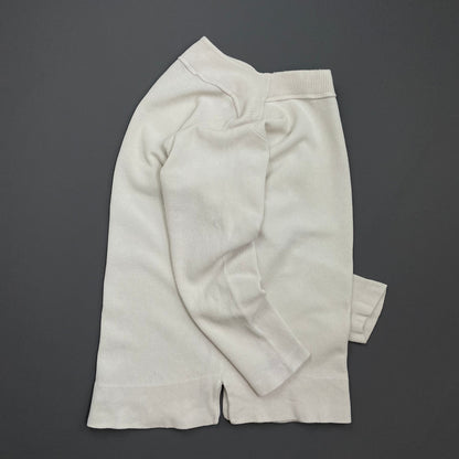 Stone Island White 80s Marina Cotton Fine-Rib Boat Neck Jumper | Medium, White