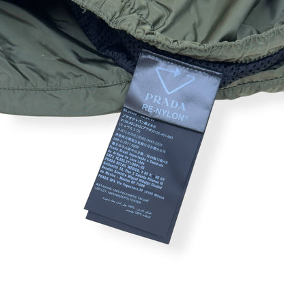 PRADA RE-NYLON LOGO PLAQUE SWIM SHORTS GREEN 56 / XL | XL, Green