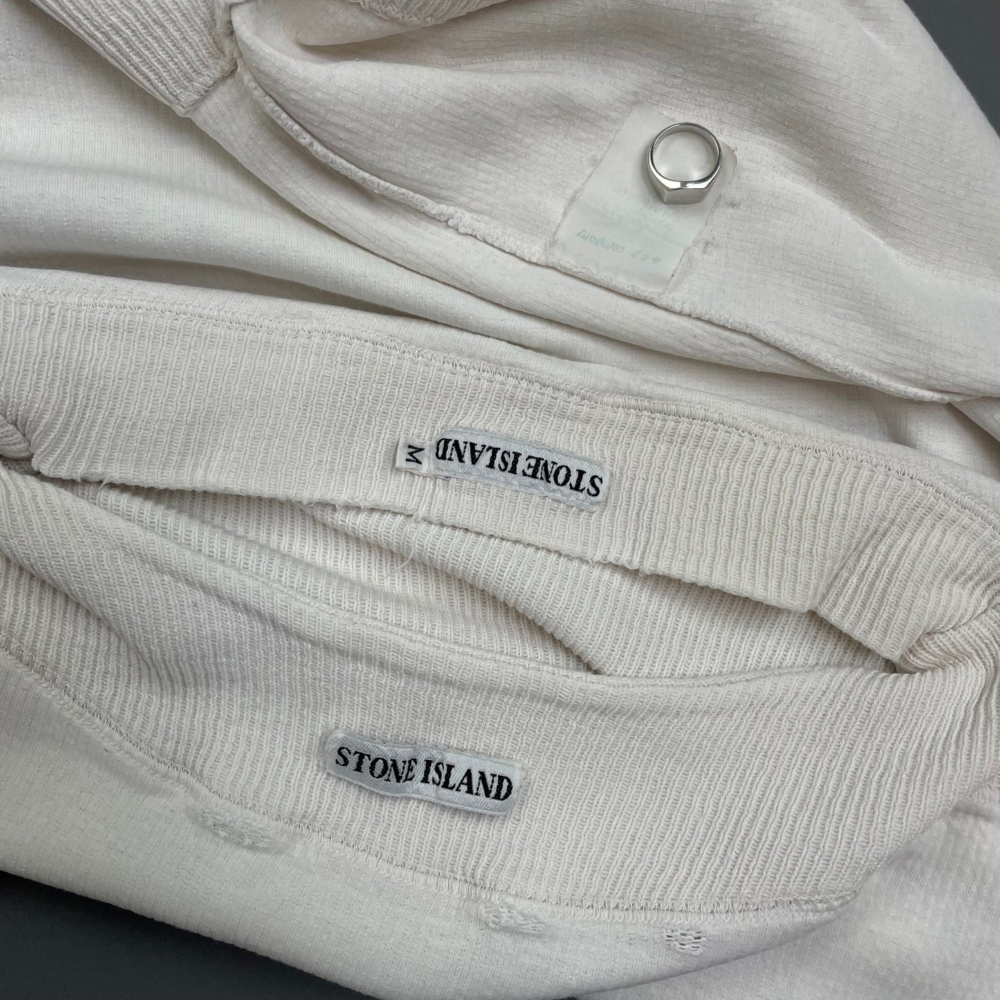 Stone Island White 80s Marina Cotton Fine-Rib Boat Neck Jumper | Medium, White