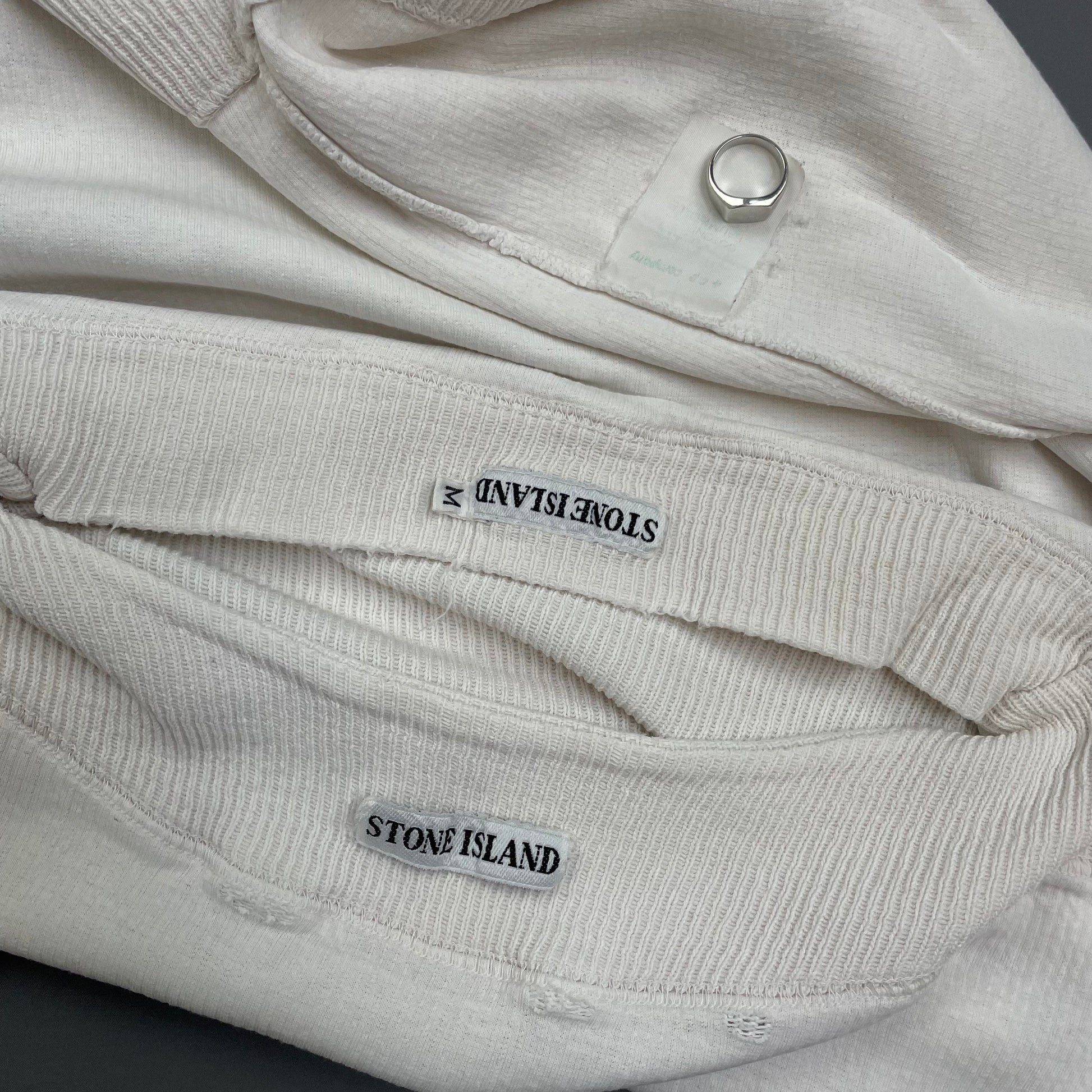 Stone Island White 80s Marina Cotton Fine-Rib Boat Neck Jumper | Medium, White