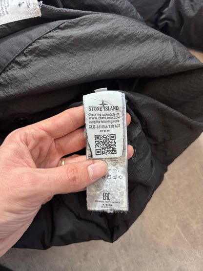 A/W 2018 Stone Island Black Garment Dyed Crinkle Reps NY Down Coat