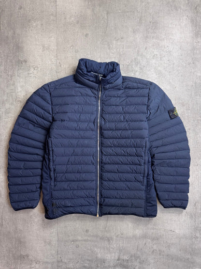 A/W 2020 Stone Island Navy Loom Woven Down Chambers Stretch Nylon-TC Jacket