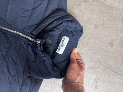 A/W 2020 Stone Island Navy Loom Woven Down Chambers Stretch Nylon-TC Jacket
