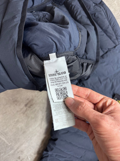 A/W 2020 Stone Island Navy Loom Woven Down Chambers Stretch Nylon-TC Jacket
