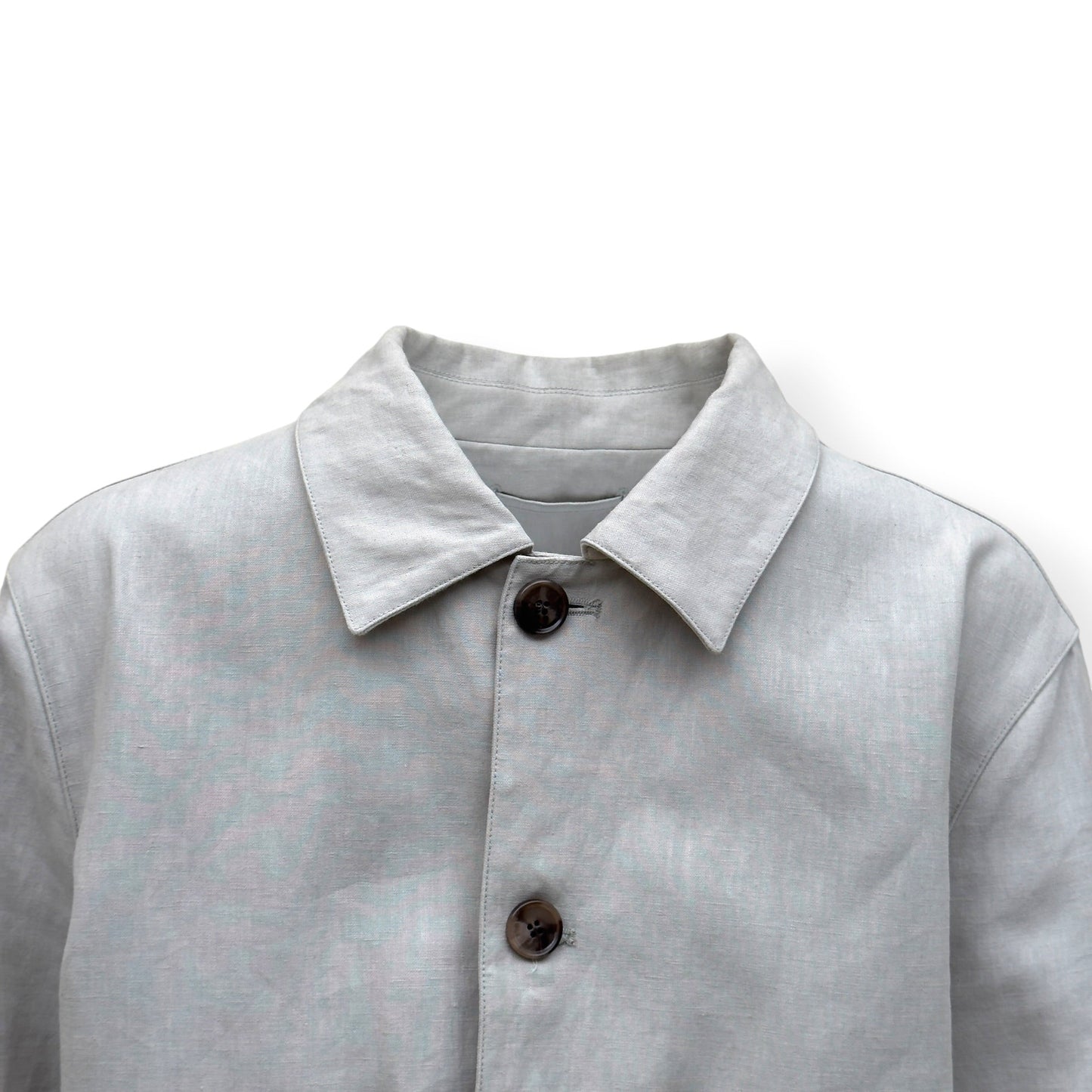 THOM SWEENEY LINEN BESPOKE BUTTON-UP JACKET STONE 50 / M | Medium, Stone