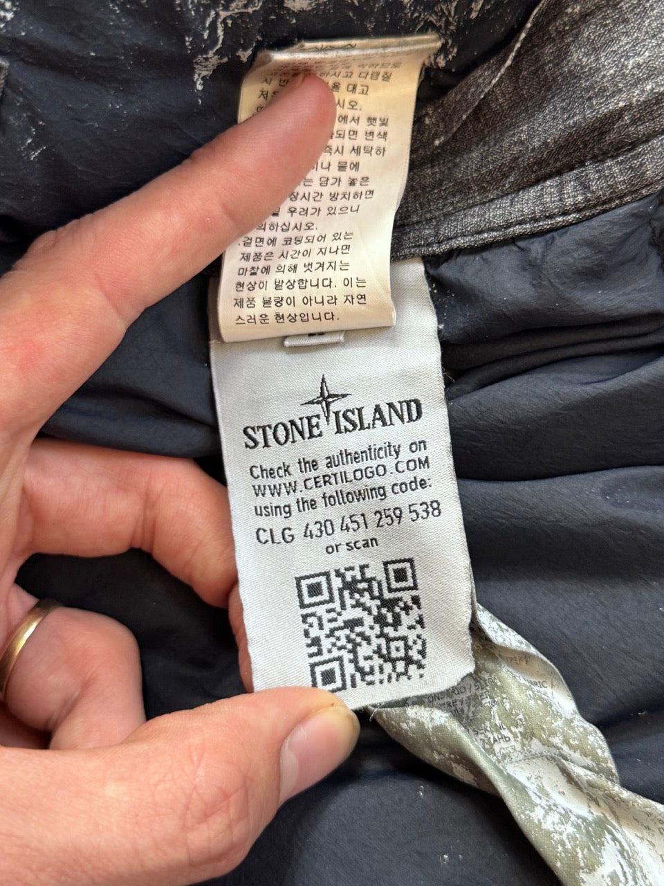 A/W 2014 Stone Island Grey Mix Fibre Watro Tela Down