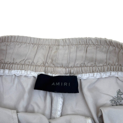 AMIRI BOTANICAL SILK DRAWSTRING SHORTS NATURAL L | Large, Tan