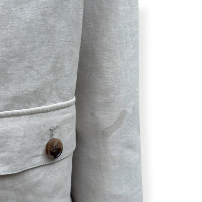 THOM SWEENEY LINEN BESPOKE BUTTON-UP JACKET STONE 50 / M | Medium, Stone