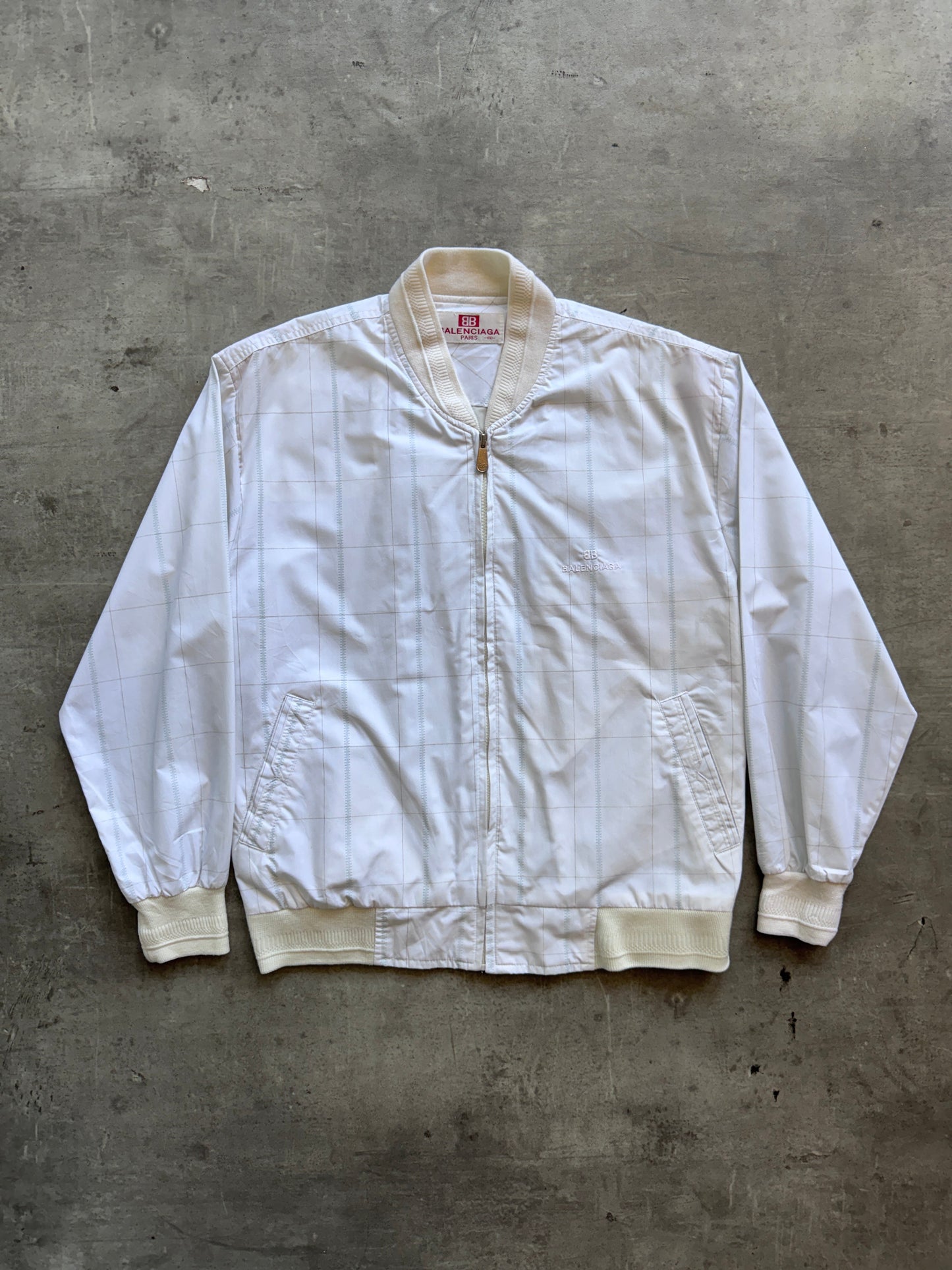 Balenciaga Grid Print Lightweight Bomber Jacket. FA : 276 | LARGE, Multicoloured