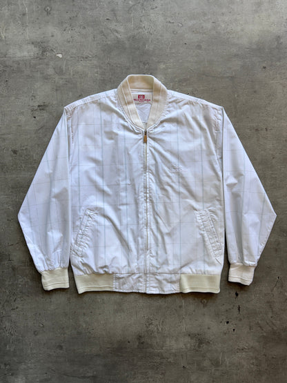 Balenciaga Grid Print Lightweight Bomber Jacket. FA : 276 | LARGE, Multicoloured