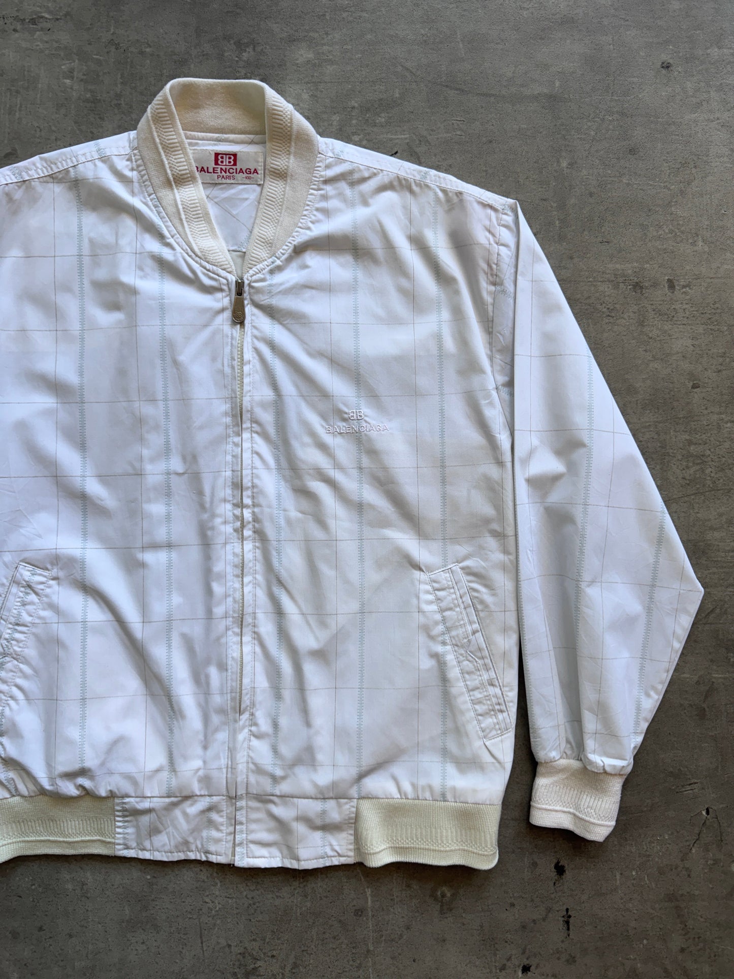 Balenciaga Grid Print Lightweight Bomber Jacket. FA : 276 | LARGE, Multicoloured